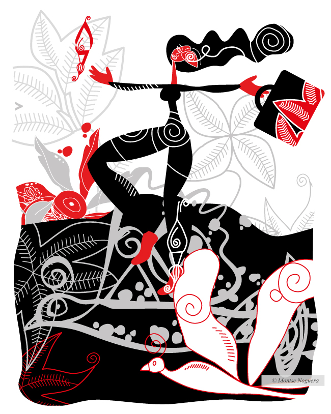 Woman illustrated by Montse Noguera